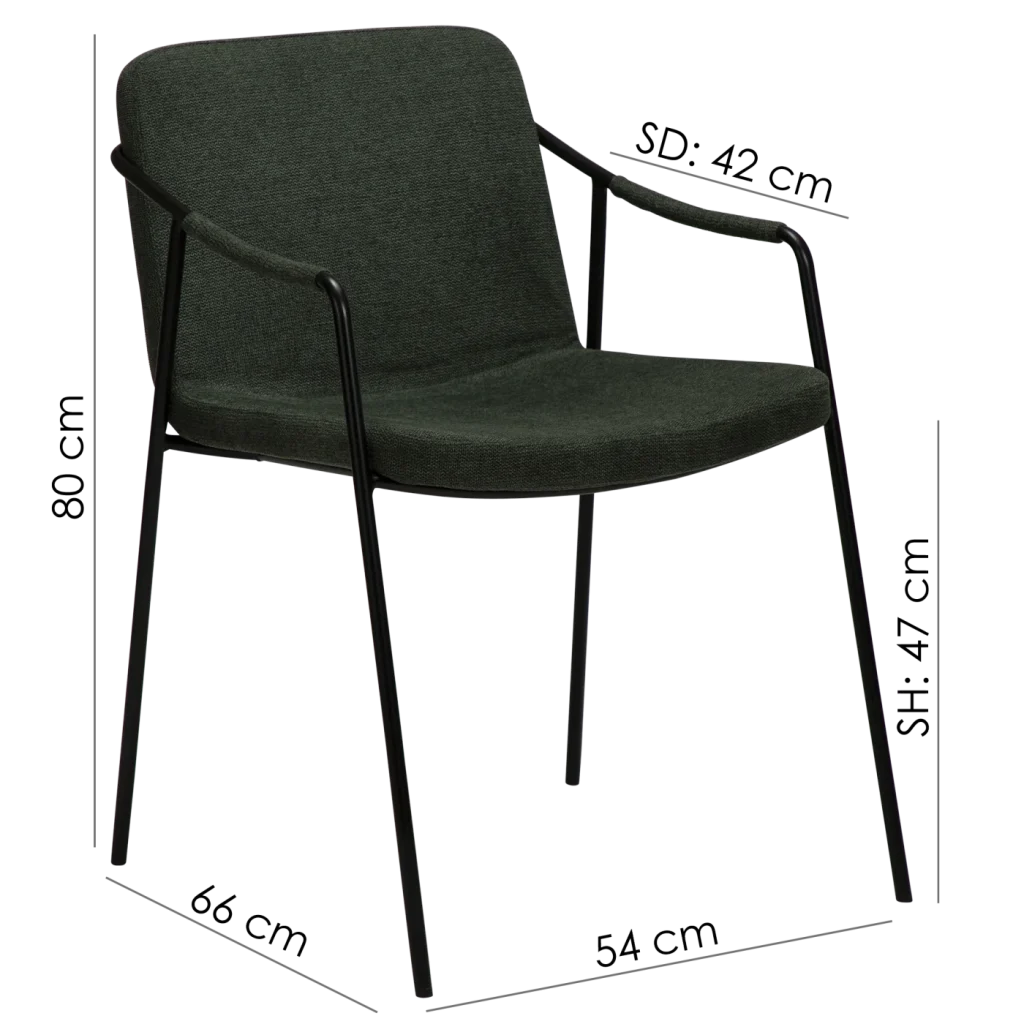 Boto Armchair Sage Green Fabric With Black Metal Legs Crib5 100310370 15 Measurements