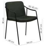 Boto Armchair Sage Green Fabric With Black Metal Legs Crib5 100310370 15 Measurements