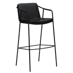 Boto Bar Stool Vintage Black Art Leather With Black Metal Legs 200310300 01 Main
