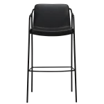 Boto Bar Stool Vintage Black Art Leather With Black Metal Legs 200310300 02 Front