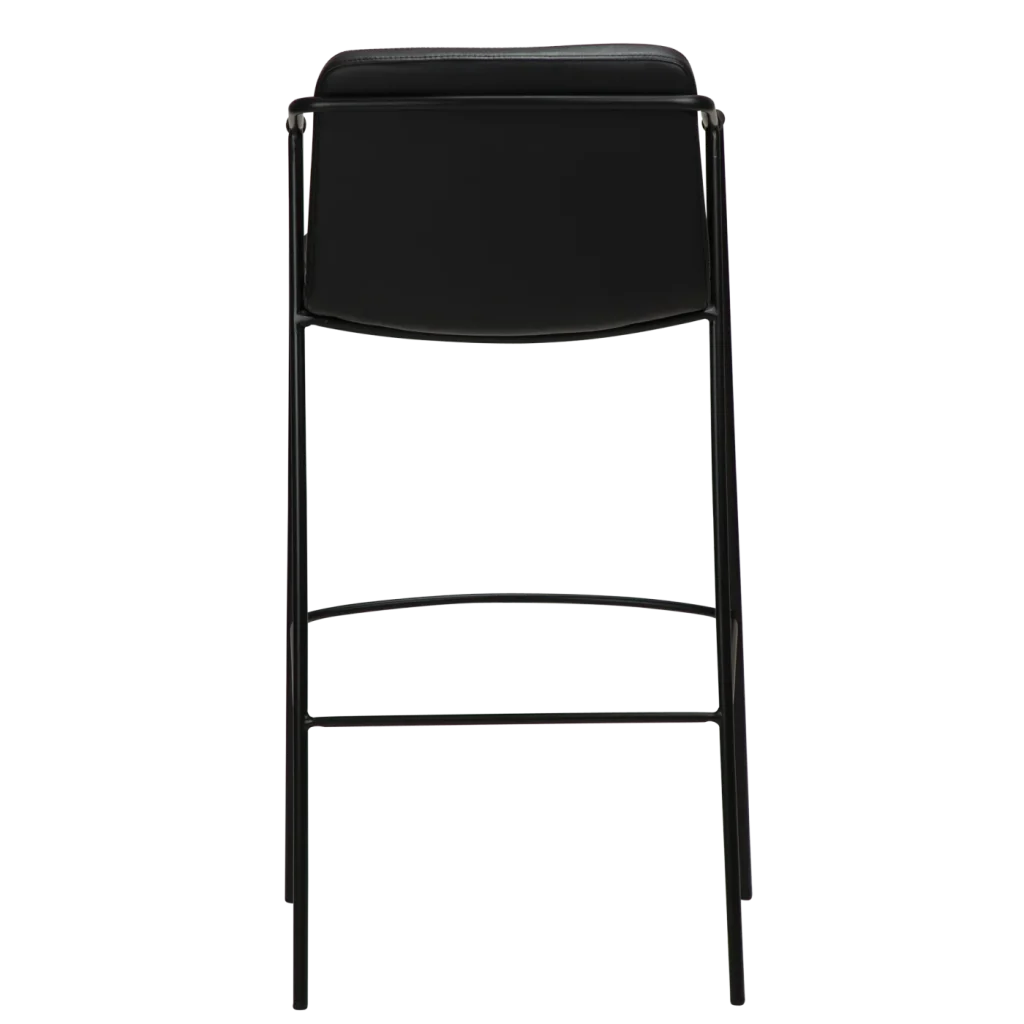 Boto Bar Stool Vintage Black Art Leather With Black Metal Legs 200310300 04 Back