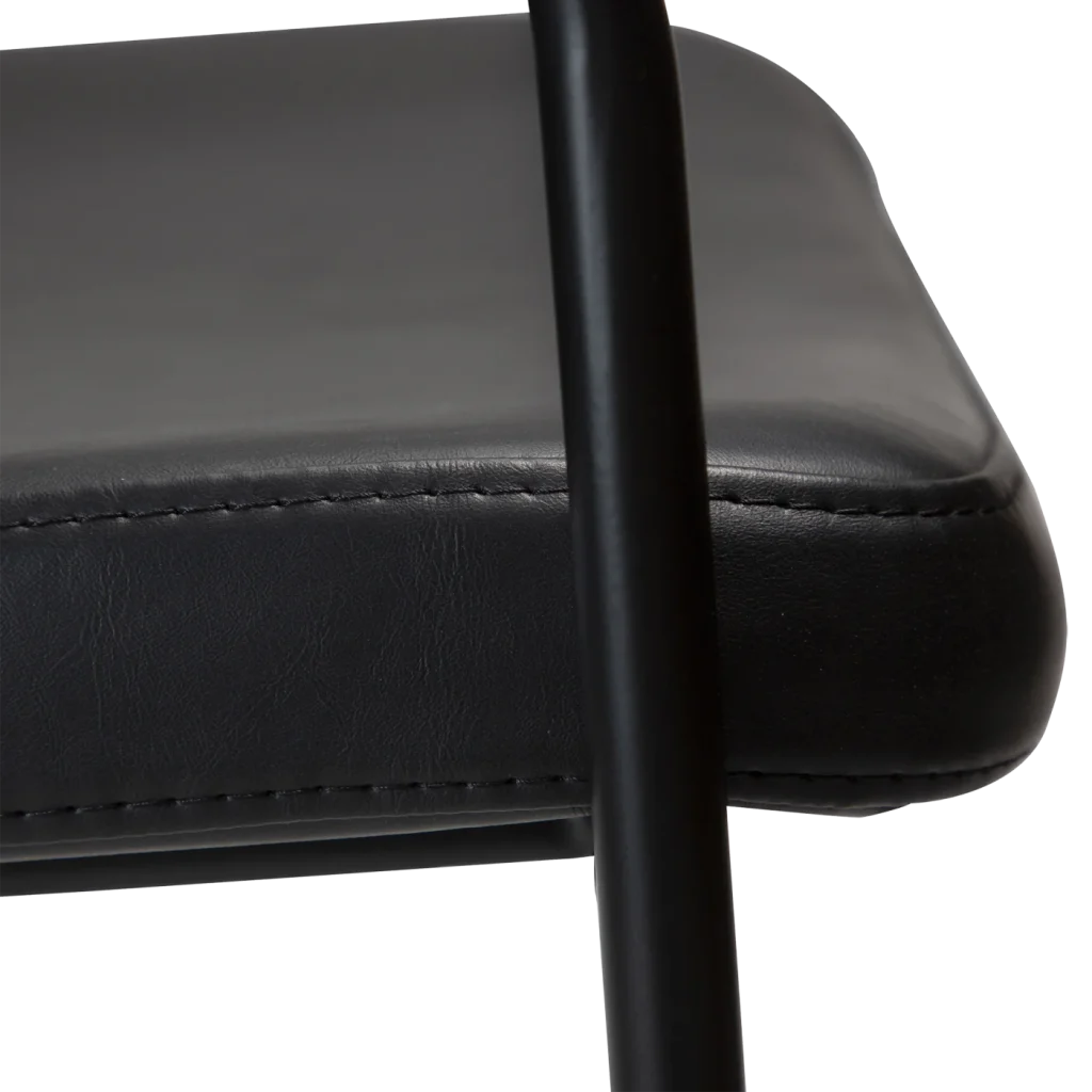 Boto Bar Stool Vintage Black Art Leather With Black Metal Legs 200310300 07 Detail2