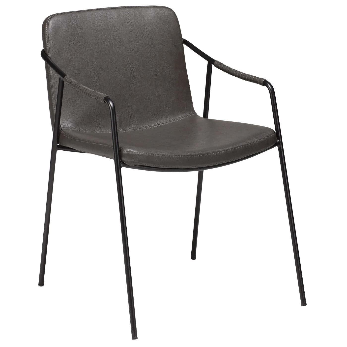 Boto Chair Vintage Grey Art Leather With Black Metal Legs 100310302 01 Main