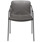 Boto Chair Vintage Grey Art Leather With Black Metal Legs 100310302 02 Front