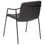 Boto Chair Vintage Grey Art Leather With Black Metal Legs 100310302 05 Back Angle