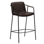 Boto Counter Stool Vintage Cocoa Art Leather With Black Metal Legs 300310304 01 Main