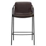 Boto Counter Stool Vintage Cocoa Art Leather With Black Metal Legs 300310304 02 Front
