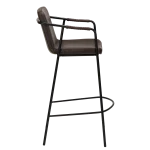 Boto Counter Stool Vintage Cocoa Art Leather With Black Metal Legs 300310304 03 Profile
