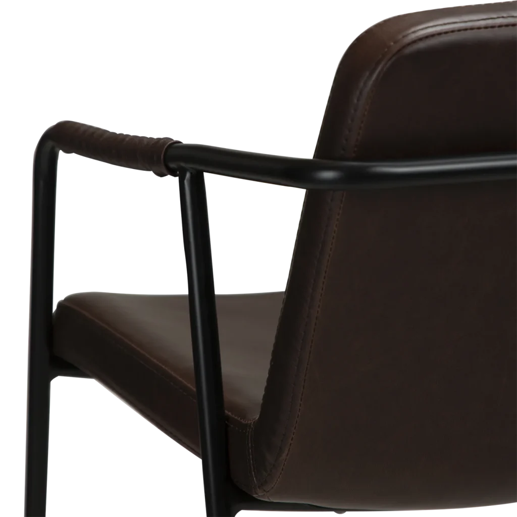 Boto Counter Stool Vintage Cocoa Art Leather With Black Metal Legs 300310304 06 Detail1