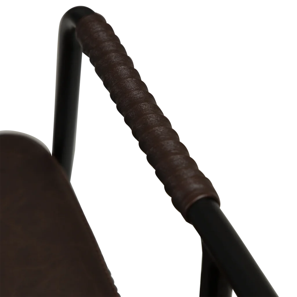 Boto Counter Stool Vintage Cocoa Art Leather With Black Metal Legs 300310304 07 Detail2