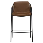 Boto Counter Stool Vintage Light Brown Art Leather With Black Metal Legs 300310301 02 Front