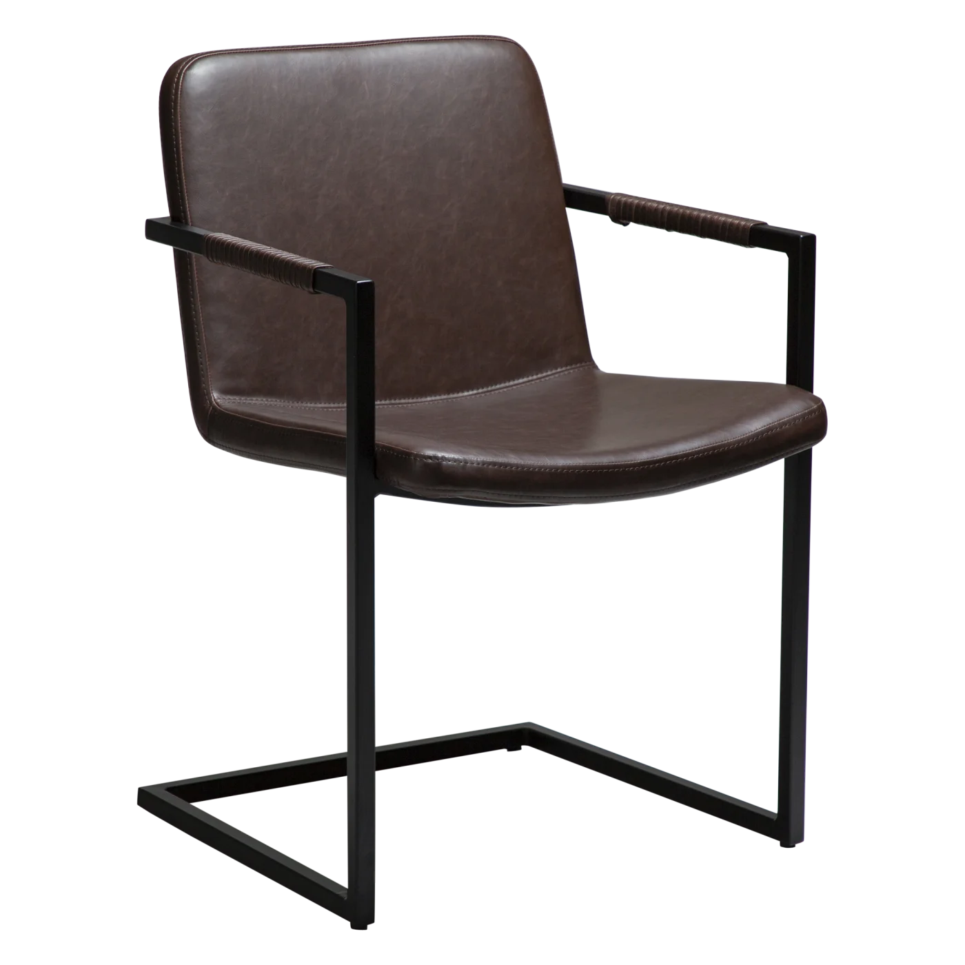 BOUNCE CHAIR Vintage Cocoa Art Leather W. Black Metal Cantilever Base 100500989 01 Main