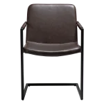 BOUNCE CHAIR Vintage Cocoa Art Leather W. Black Metal Cantilever Base 100500989 02 Front