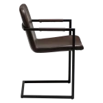 BOUNCE CHAIR Vintage Cocoa Art Leather W. Black Metal Cantilever Base 100500989 03 Profile