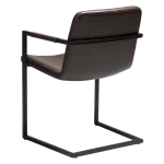 BOUNCE CHAIR Vintage Cocoa Art Leather W. Black Metal Cantilever Base 100500989 05 Back Angle