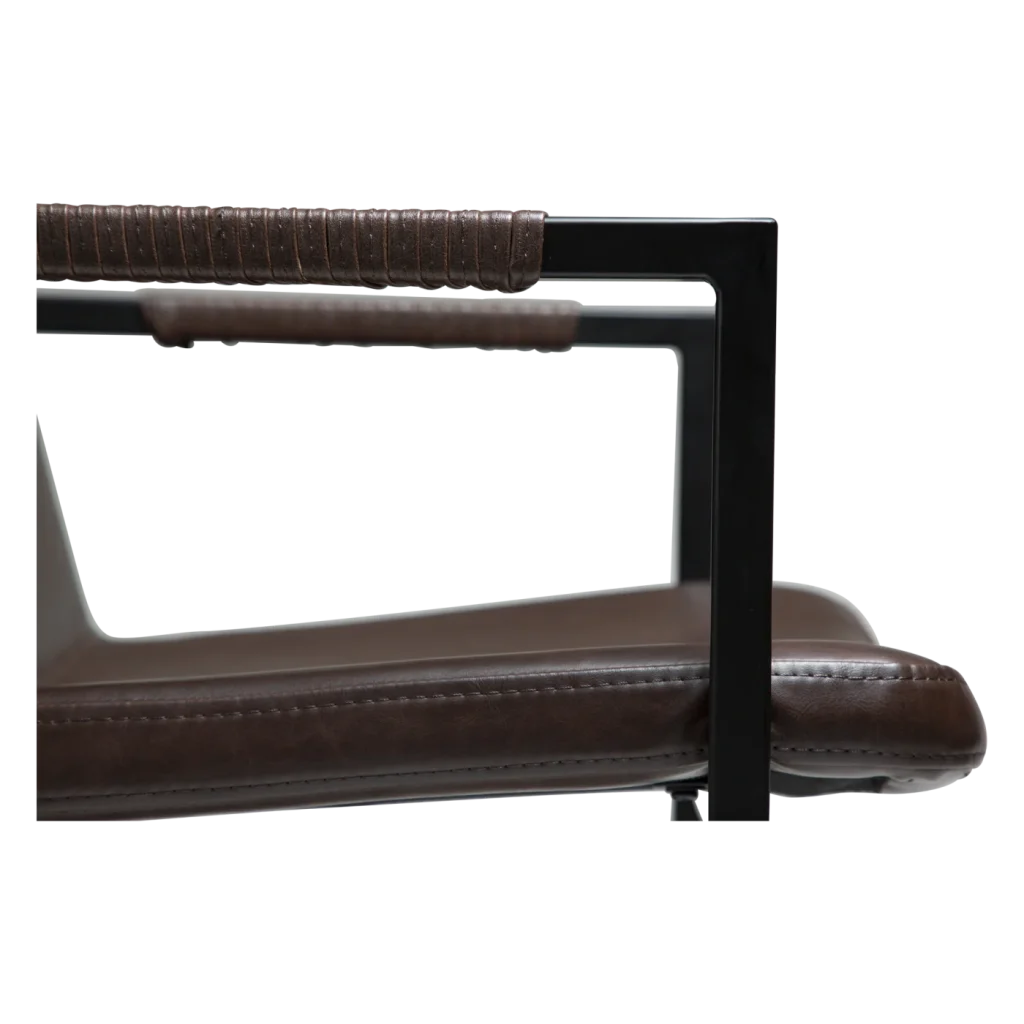 BOUNCE CHAIR Vintage Cocoa Art Leather W. Black Metal Cantilever Base 100500989 07 Detail2