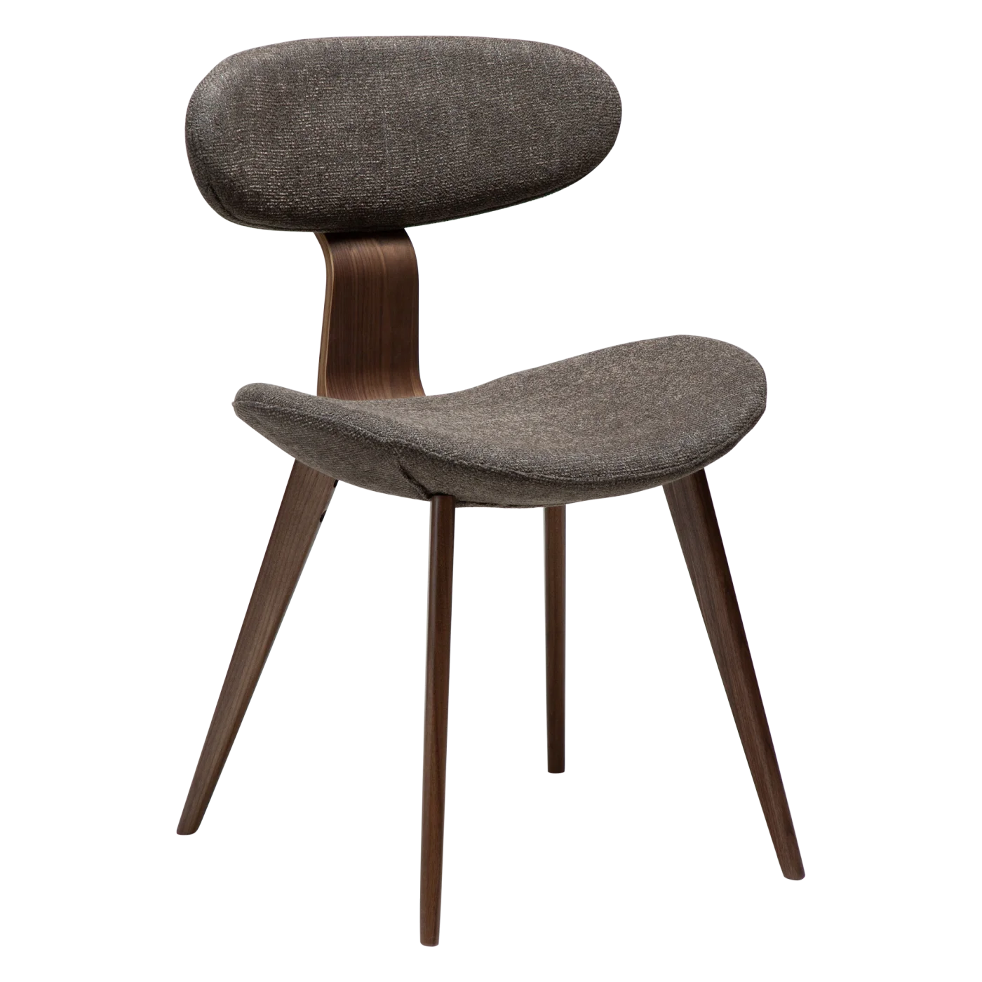 BUCKLE CHAIR Major Brown Boucle Fabric W. Walnut Legs 100300102 01 Main