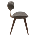 BUCKLE CHAIR Major Brown Boucle Fabric W. Walnut Legs 100300102 03 Profile