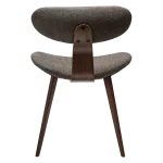 BUCKLE CHAIR Major Brown Boucle Fabric W. Walnut Legs 100300102 04 Back