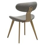 BUCKLE CHAIR Pebble Earth Boucle Fabric W. Whitewashed Oak Legs 100300101 05 Back Angle