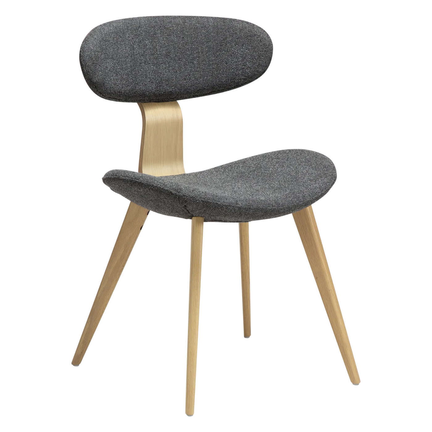 BUCKLE CHAIR Pebble Grey Boucle Fabric W. Whitewashed Oak Legs 100300100 01 Main