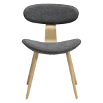 BUCKLE CHAIR Pebble Grey Boucle Fabric W. Whitewashed Oak Legs 100300100 02 Front