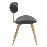 BUCKLE CHAIR Pebble Grey Boucle Fabric W. Whitewashed Oak Legs 100300100 03 Profile