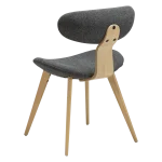 BUCKLE CHAIR Pebble Grey Boucle Fabric W. Whitewashed Oak Legs 100300100 05 Back Angle
