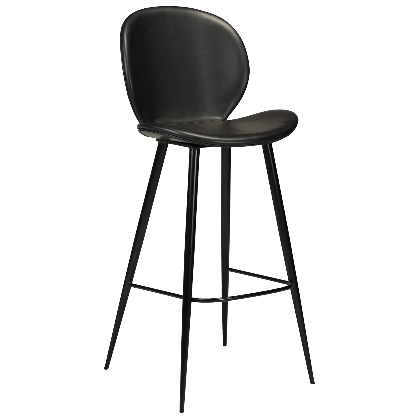 Cloud Bar Stool Vintage Black Art Leather With Black Metal Legs 200800200 01 Main