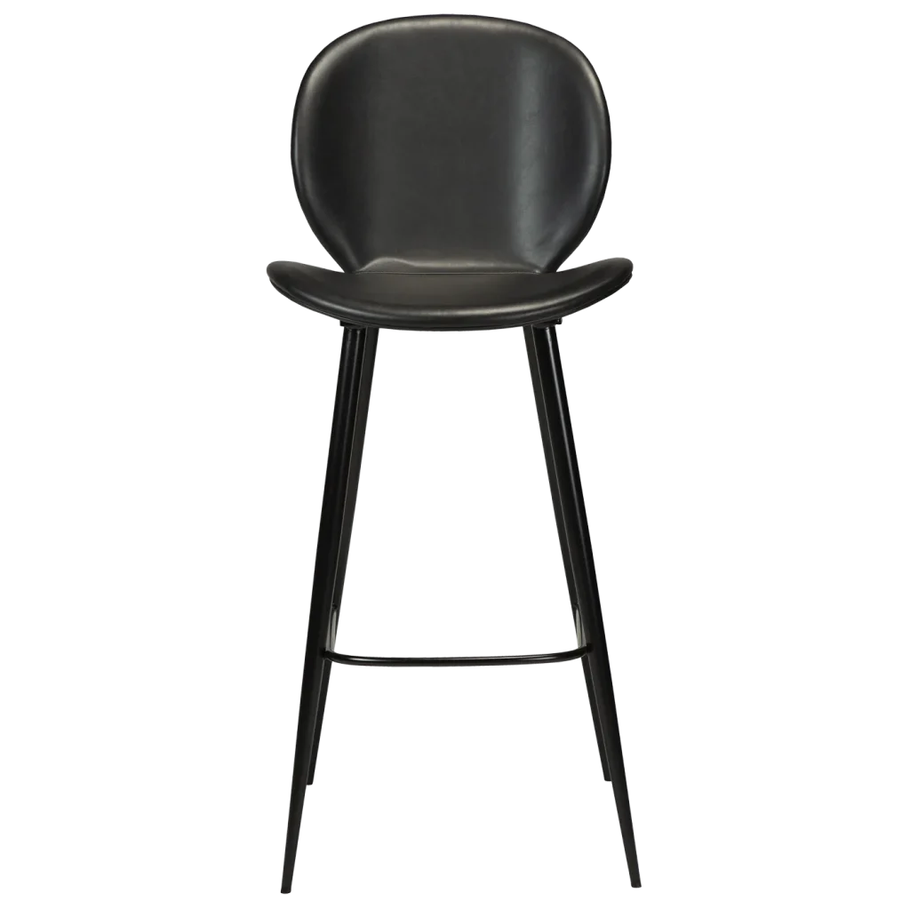 Cloud Bar Stool Vintage Black Art Leather With Black Metal Legs 200800200 02 Front