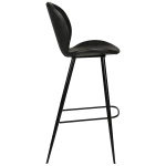 Cloud Bar Stool Vintage Black Art Leather With Black Metal Legs 200800200 03 Profile
