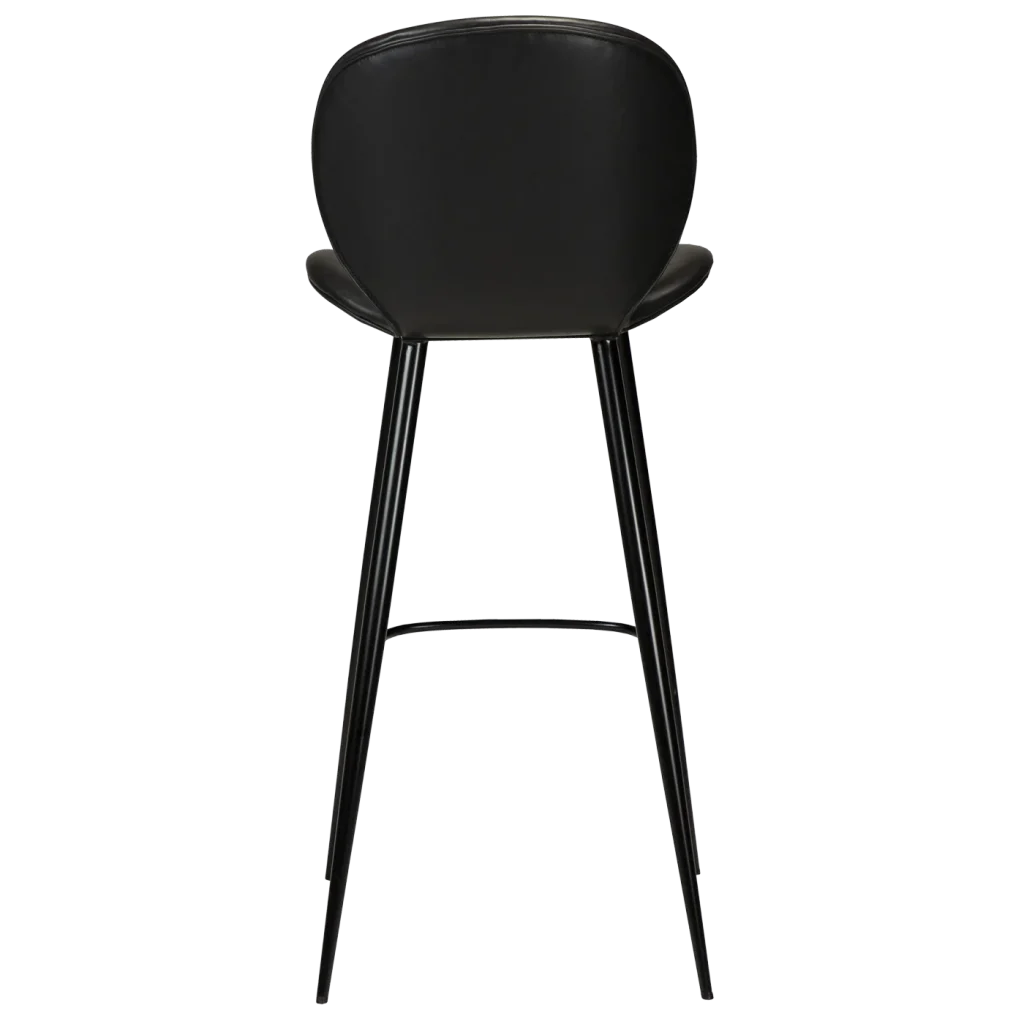 Cloud Bar Stool Vintage Black Art Leather With Black Metal Legs 200800200 04 Back
