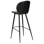 Cloud Bar Stool Vintage Black Art Leather With Black Metal Legs 200800200 05 Back Angle