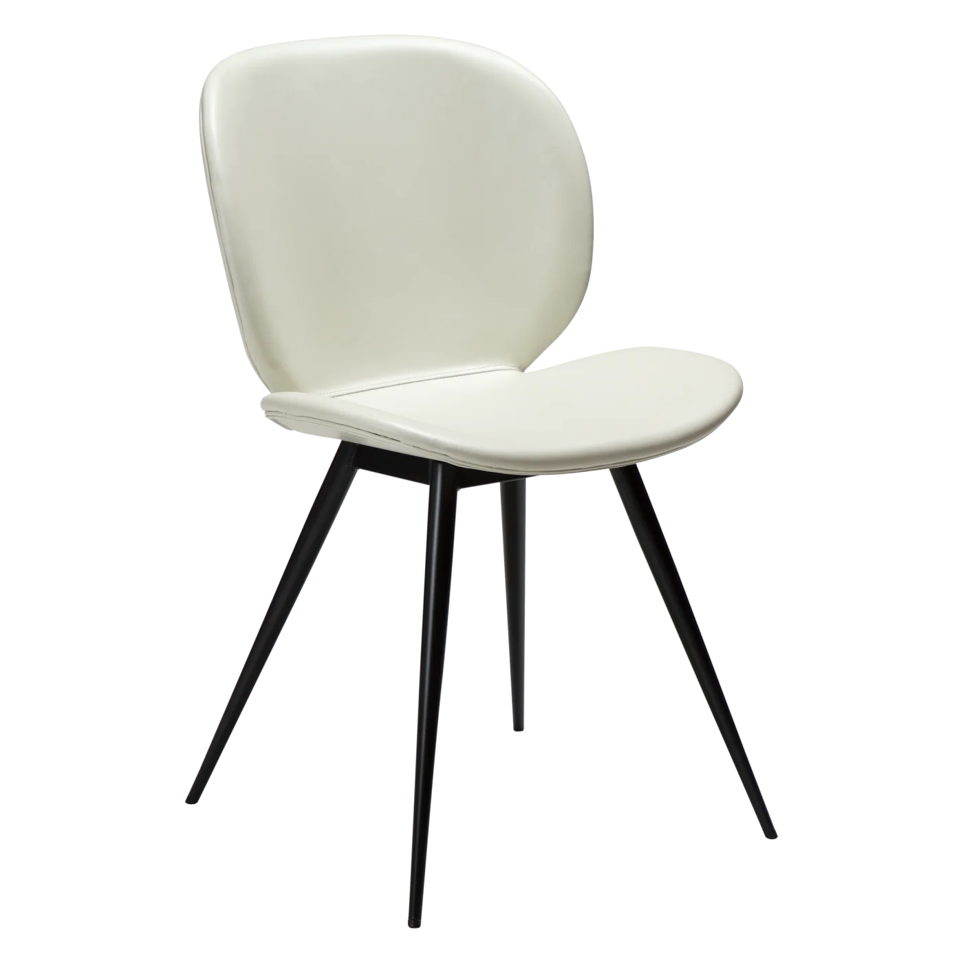 Cloud Chair Bone White Art Leather With Black Conical Metal Legs 100800233 01 Main