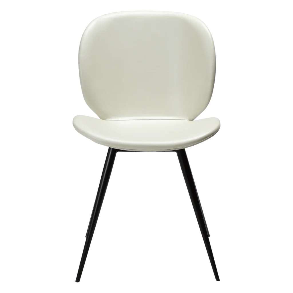 Cloud Chair Bone White Art Leather With Black Conical Metal Legs 100800233 02 Front