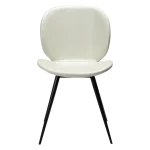 Cloud Chair Bone White Art Leather With Black Conical Metal Legs 100800233 02 Front