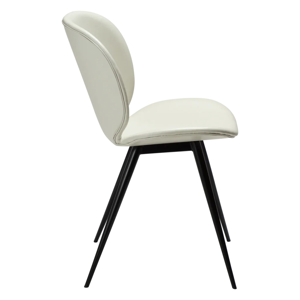 Cloud Chair Bone White Art Leather With Black Conical Metal Legs 100800233 03 Profile