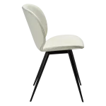 Cloud Chair Bone White Art Leather With Black Conical Metal Legs 100800233 03 Profile