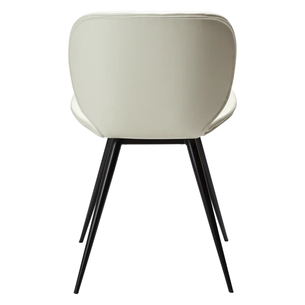 Cloud Chair Bone White Art Leather With Black Conical Metal Legs 100800233 04 Back
