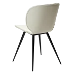 Cloud Chair Bone White Art Leather With Black Conical Metal Legs 100800233 05 Back Angle