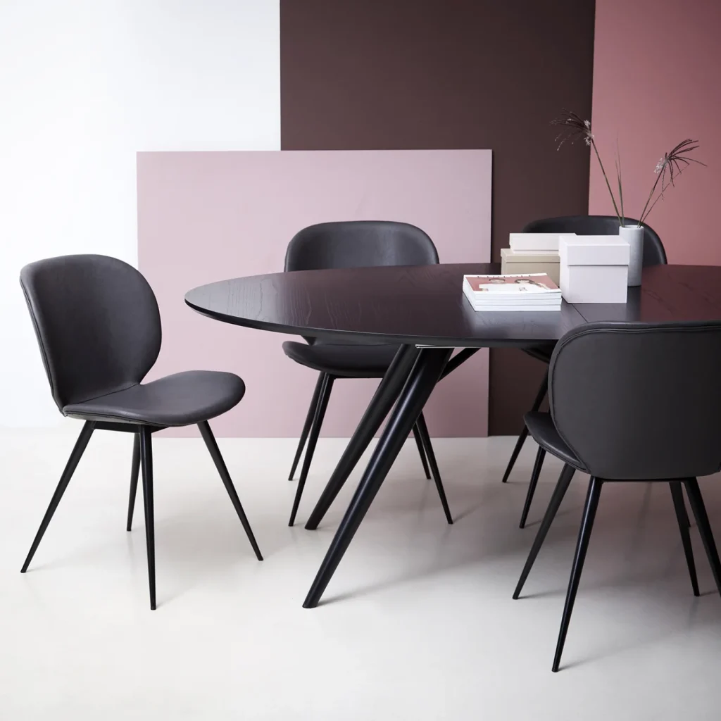 Cloud Chair Bone White Art Leather With Black Conical Metal Legs 100800233 16 Lifestyle Image