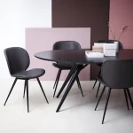 Cloud Chair Bone White Art Leather With Black Conical Metal Legs 100800233 16 Lifestyle Image