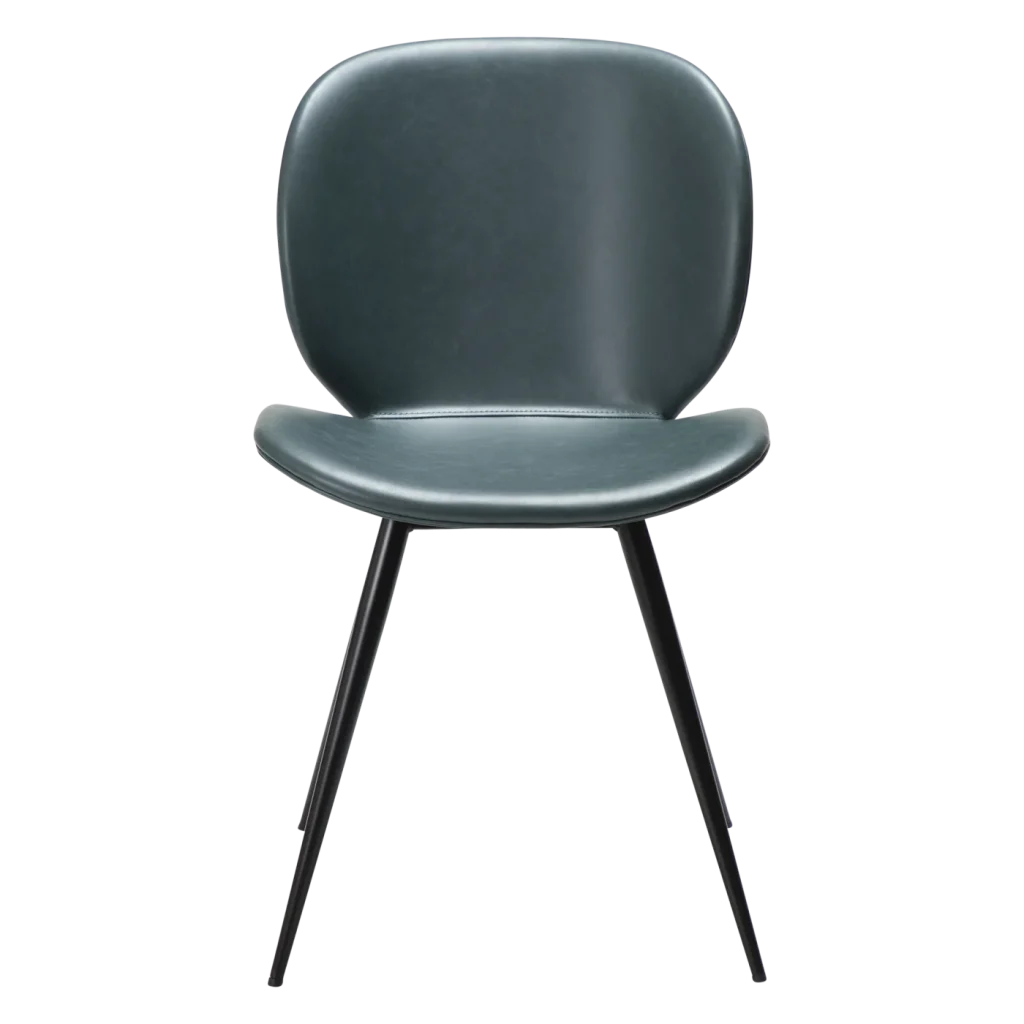 Cloud Chair Green Gables Art Leather With Black Conical Metal Legs 100800234 02 Front