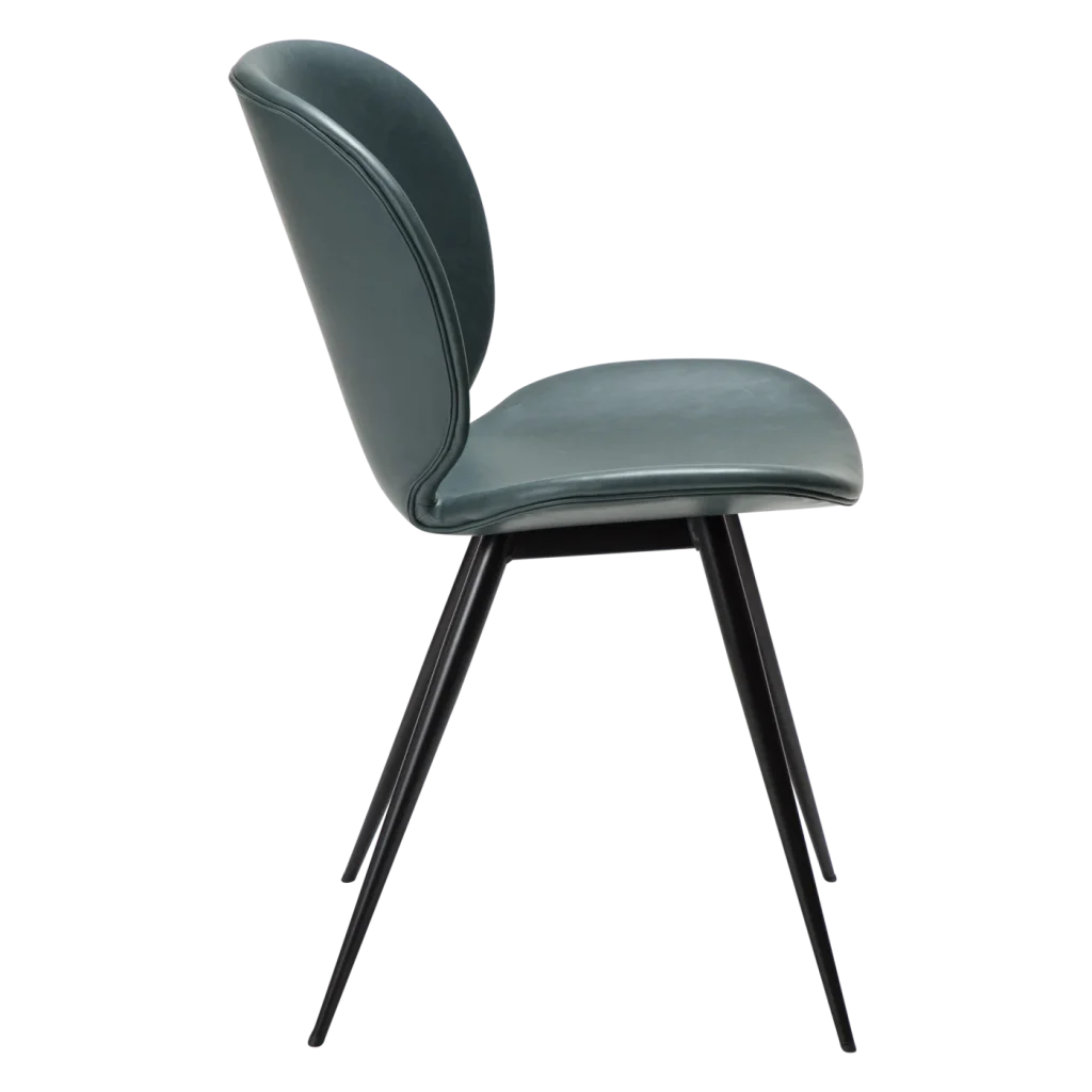 Cloud Chair Green Gables Art Leather With Black Conical Metal Legs 100800234 03 Profile