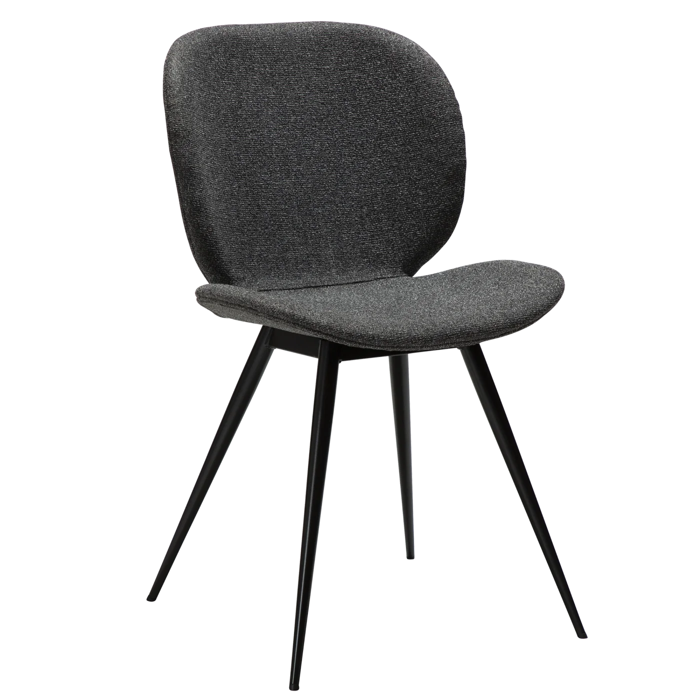 Cloud Chair Pebble Grey Boucle Fabric With With Black Conical Metal Legs 100800206 01 Main