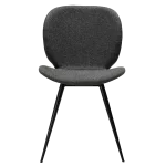 Cloud Chair Pebble Grey Boucle Fabric With With Black Conical Metal Legs 100800206 02 Front