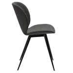 Cloud Chair Pebble Grey Boucle Fabric With With Black Conical Metal Legs 100800206 03 Profile