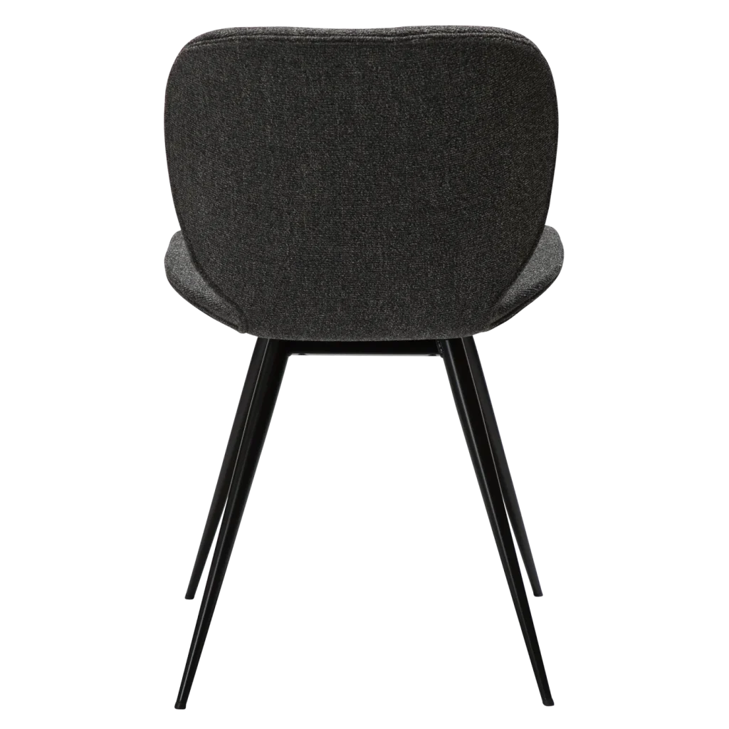 Cloud Chair Pebble Grey Boucle Fabric With With Black Conical Metal Legs 100800206 04 Back