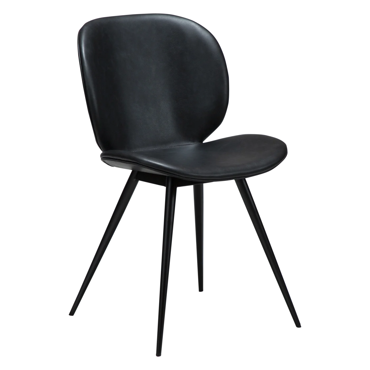 CLOUD CHAIR Raven Black Faux Leather W. Black Metal Legs 100800261 01 Main