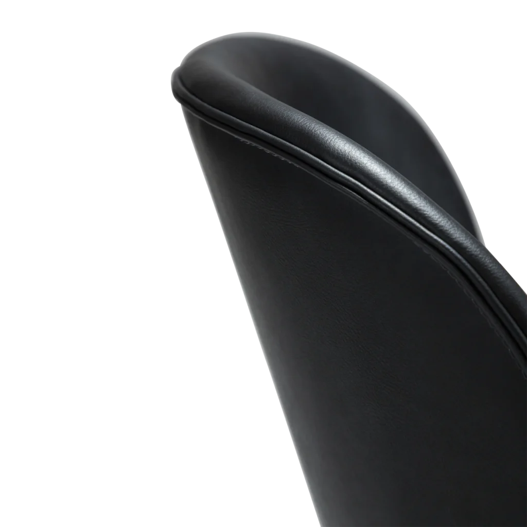 CLOUD CHAIR Raven Black Faux Leather W. Black Metal Legs 100800261 06 Detail1